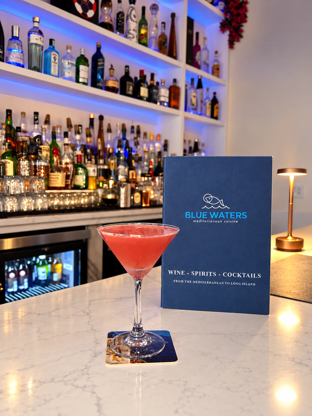 Martini served at the Blue Waters bar